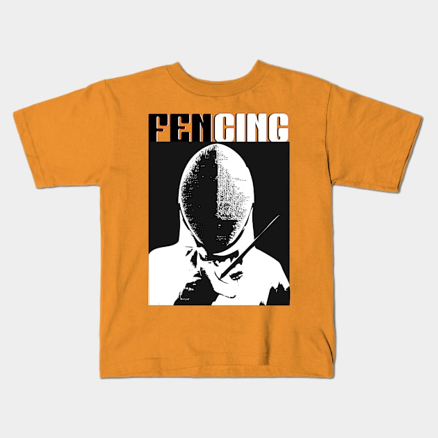 Vector Fencing Kids T-Shirt by GuettoUnderClothing